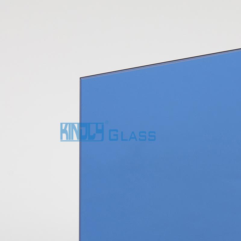 Clear glass dark blue coated mirror